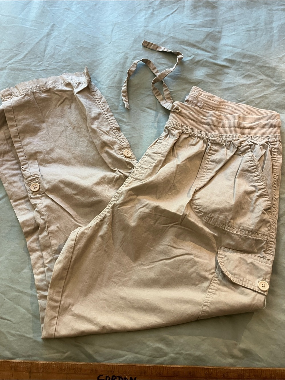 18W convertible capri 100% cotton cargo Woman Within
